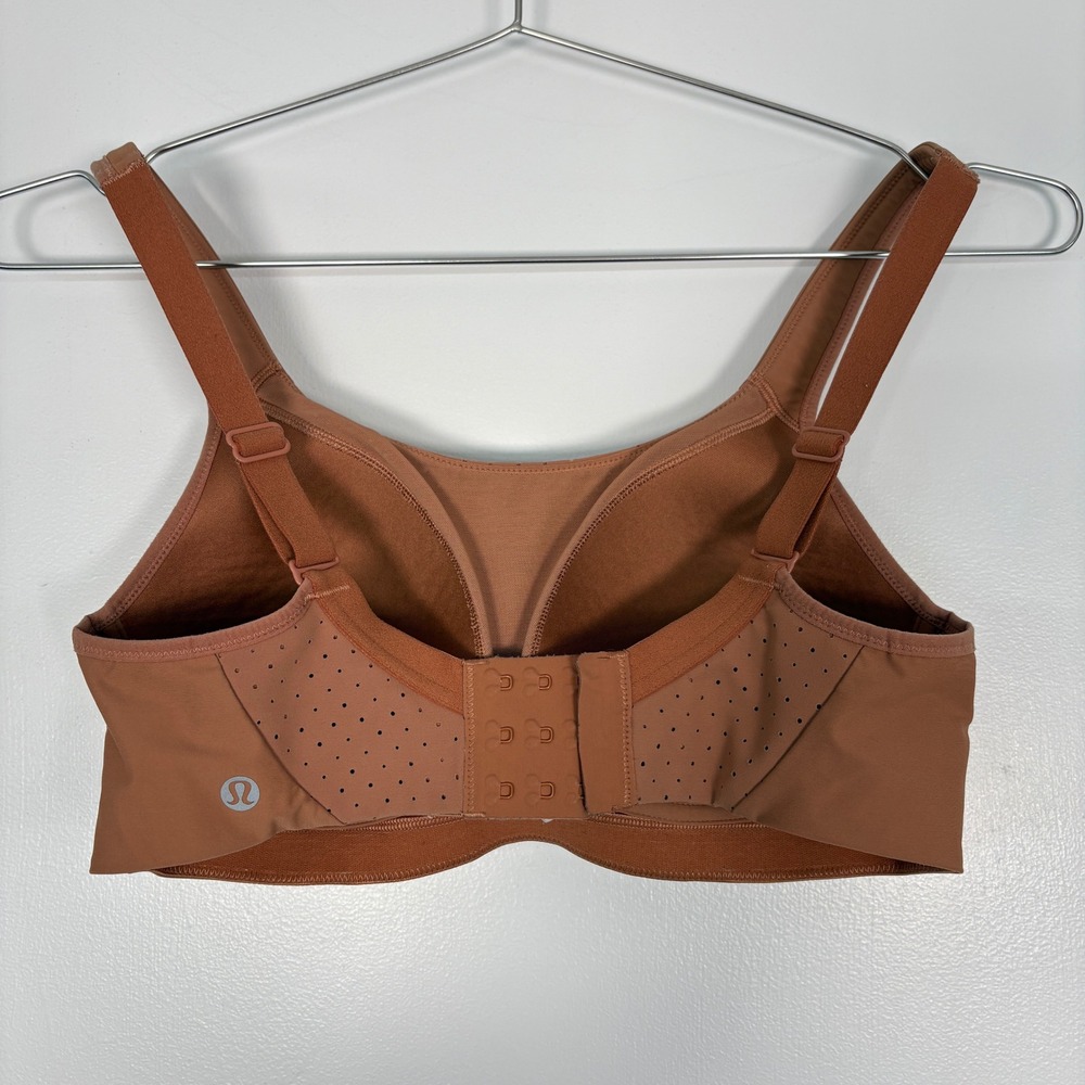 Lululemon Womens‎ Sports Bra 34C Brown Run Times High Support Adjustable Straps - Picture 3 of 12